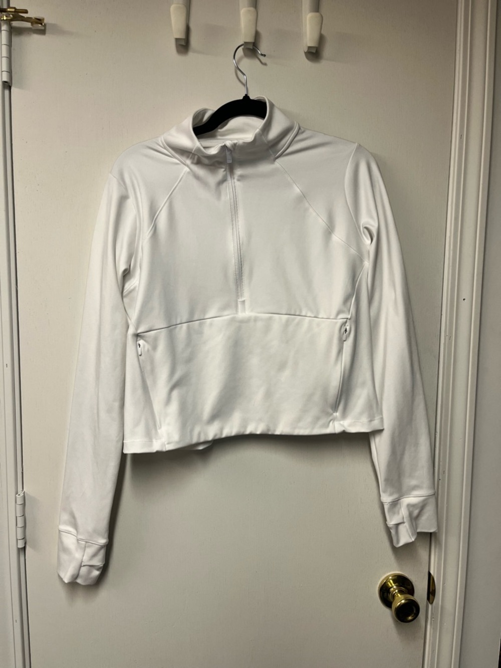 all in motion White Cropped Quarter-Zip Pullover
